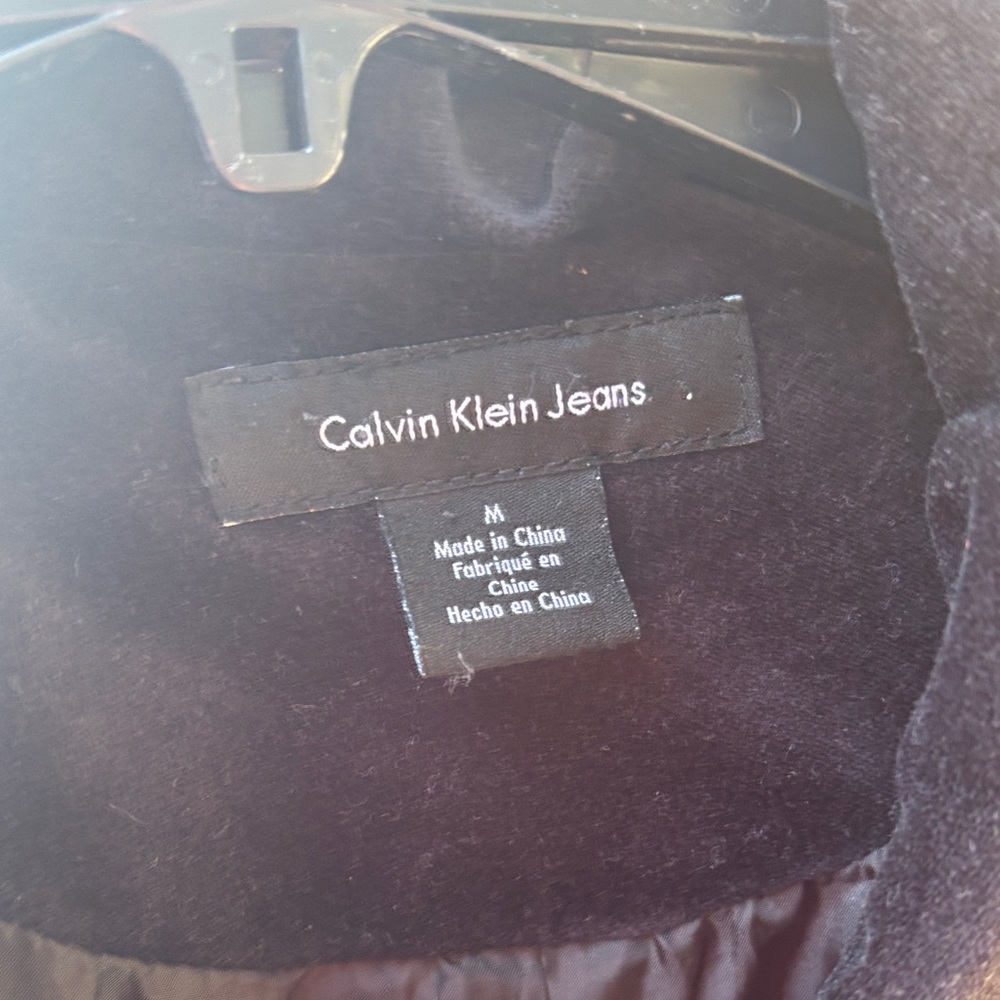 Calvin Klein Jeans navy blue Coat with Branded Label